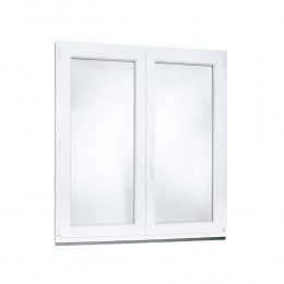 Dvoukřídlé Plastové okno | 125 x 130 cm (1250 x 1300 mm) | bílé |otevíravé i sklopné | pravé