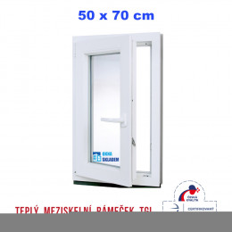 Plastové okno | 55 x 55 cm (550 x 550 mm) | bílé |otevíravé i sklopné | pravé