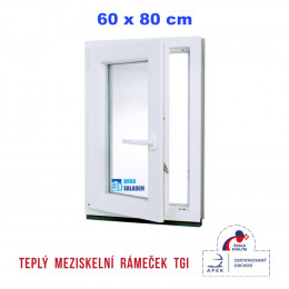 Plastové okno | 60x80 cm (600x800 mm) | bílé | otevíravé i sklopné | levé