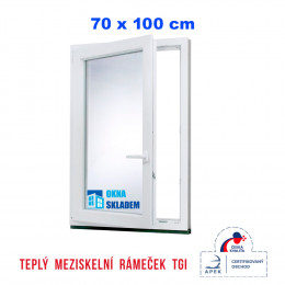 Plastové okno | 70x1000 cm (700x1000 mm) | bílé | otevíravé i sklopné | levé