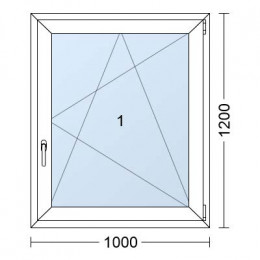 Plastové okno | 100 x 120 cm (1000 x 1200 mm) | Bílé / Antracit |otevíravé i sklopné | pravé