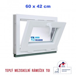 Plastové okno | 60 x 42 cm (600 x 420 mm) | Bílé / Antracit | sklopné